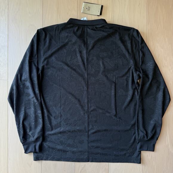 Nike Tech Pack Polo Medium Black Floral Long Sleeve Dri Fit NWT Soccer Rugby - Picture 9 of 10